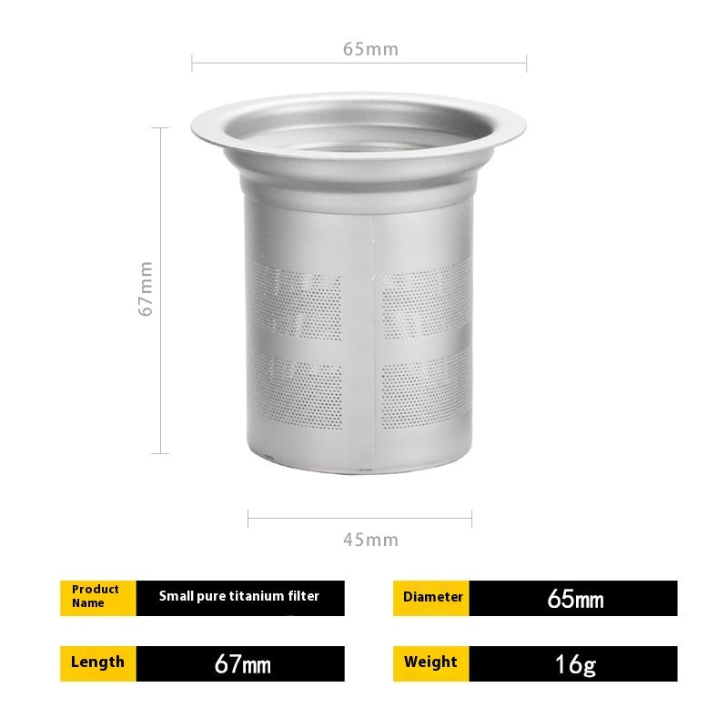 Pure Titanium Ultra-dense Tea Filter Tea Funnel Mesh Tea Utensils
