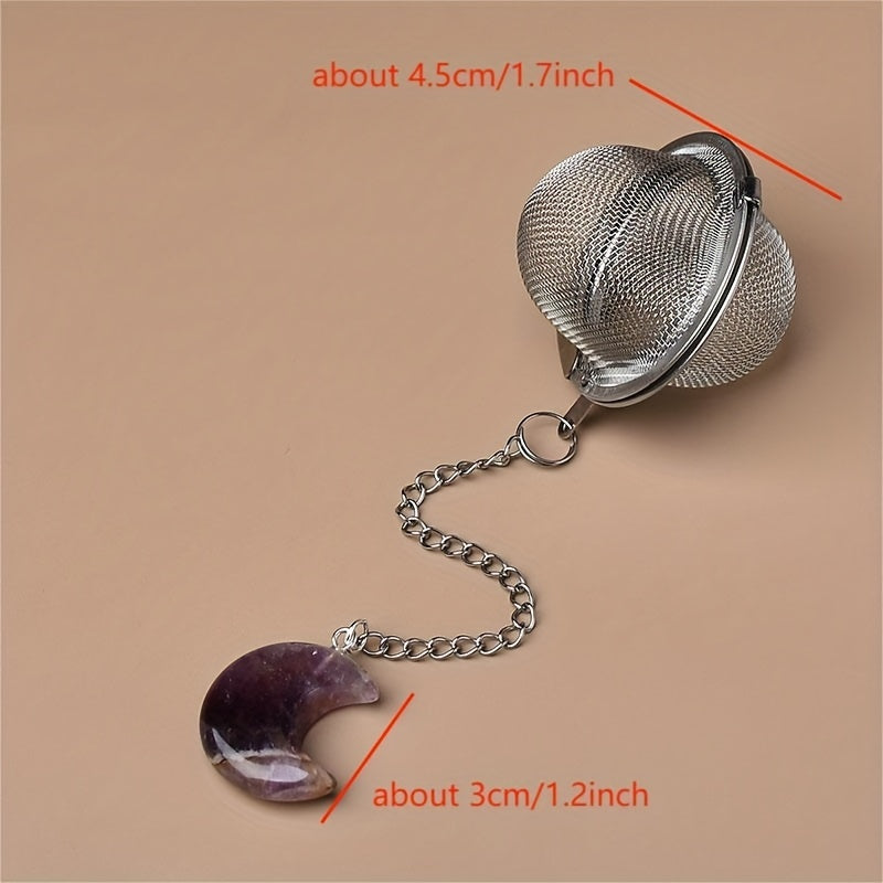 Crystal Moon Tea Infuser, Loose Leaf Tea Steeper, Cute Tea Strainer, Rough Crystal Tea Ball, Raw Stone Tea Steeper, Tea Lover Gift