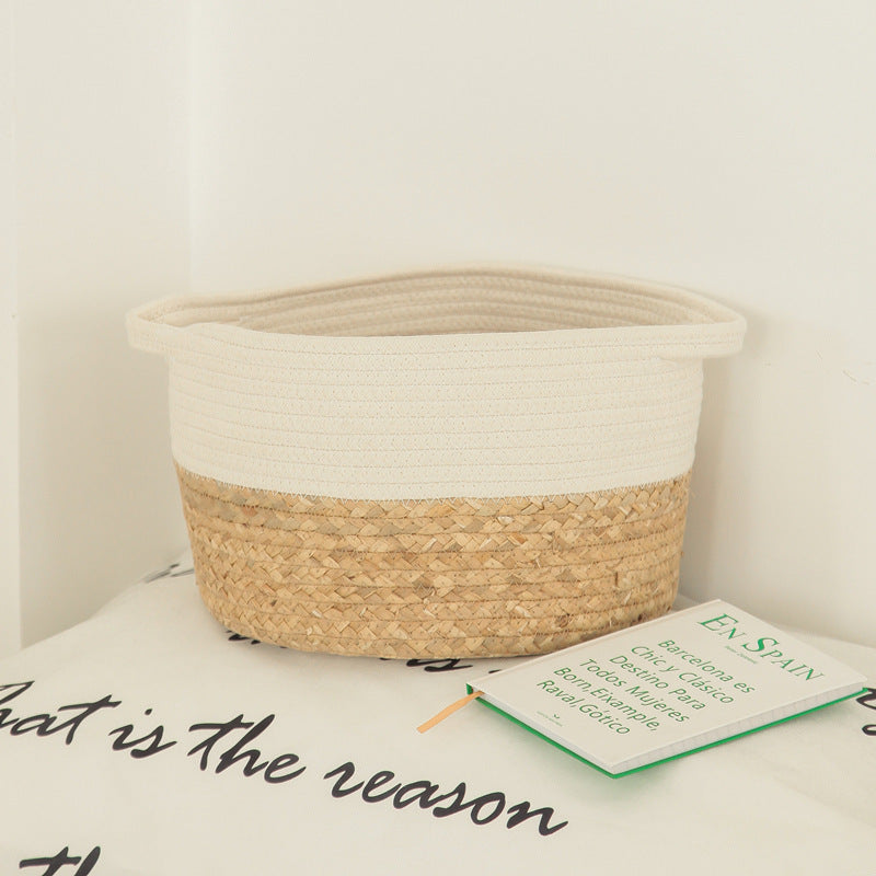 Nordic Household Floor-To-Ceiling Folding Dirty Clothes Hamper Large Closet Cloakroom Children'S Toys And Sundries Storage Basket Cotton Thread
