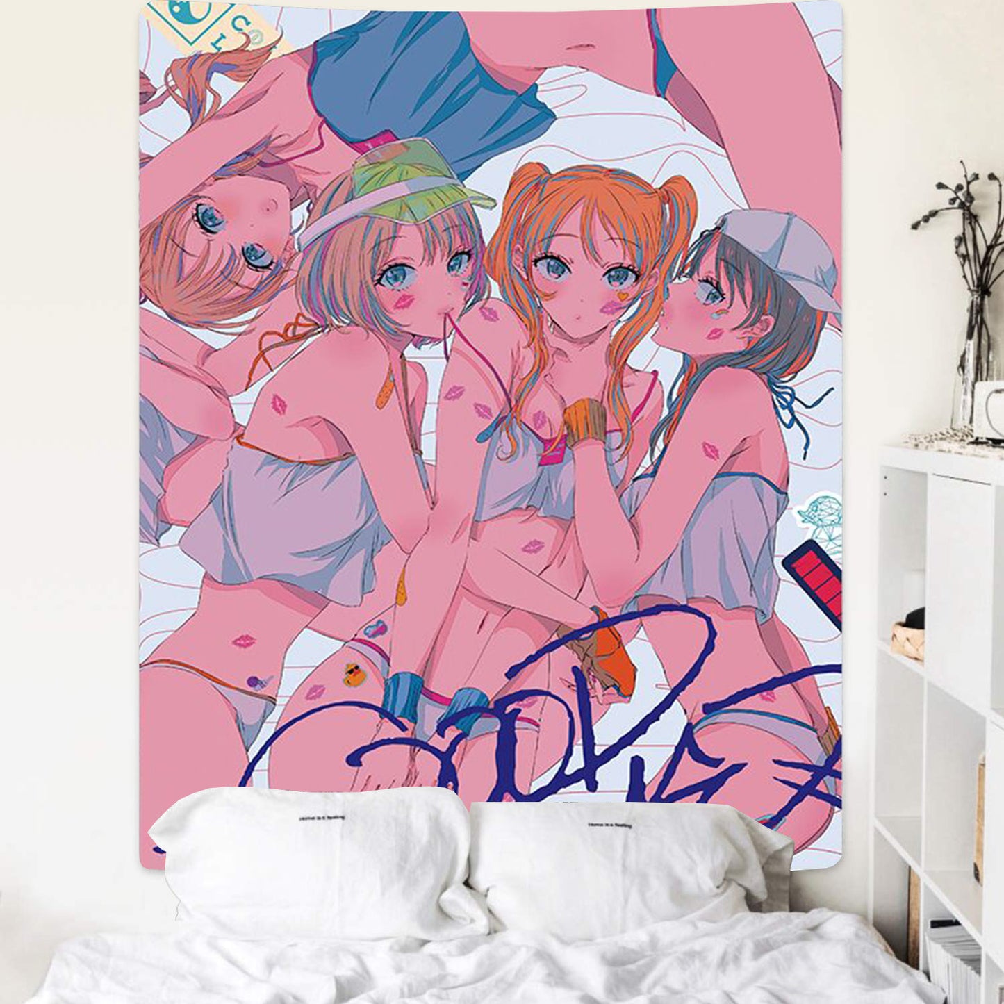 Two-Dimensional Girl Wall Decoration