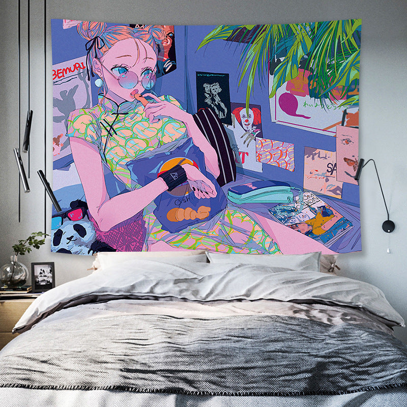 Two-Dimensional Girl Wall Decoration