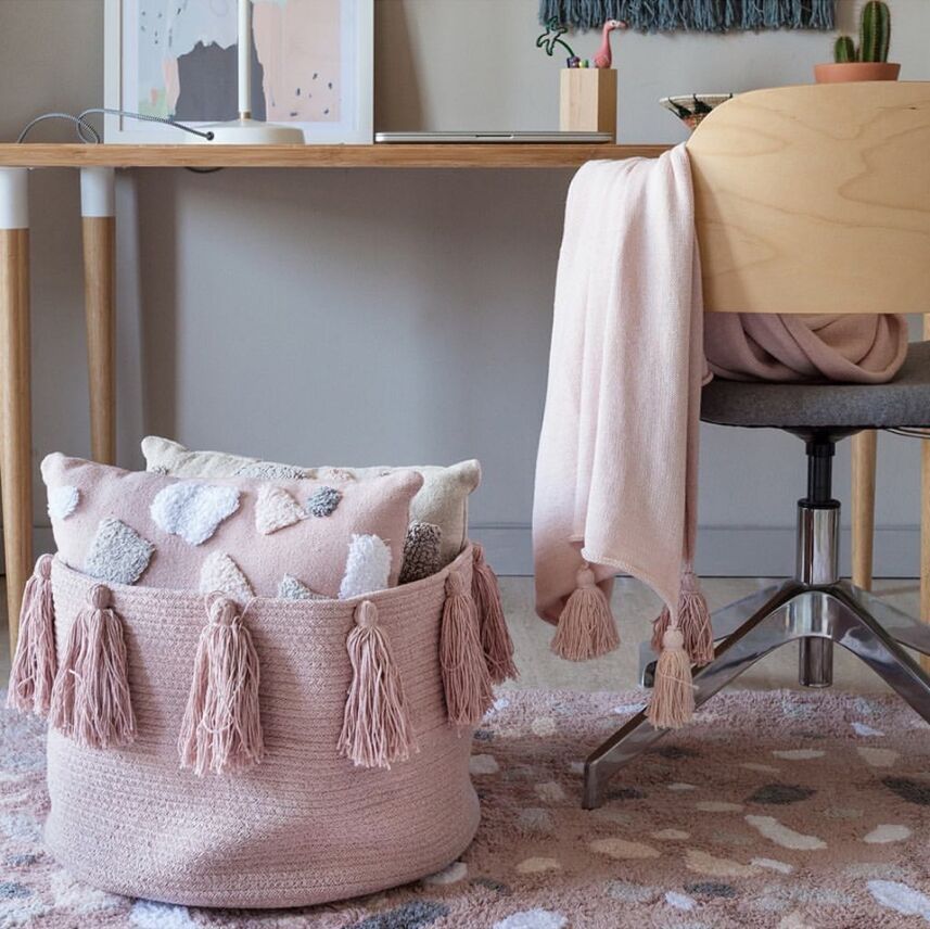 Nordic Ins Cotton Rope Braided Tassel Storage Basket Room Debris Storage Basket Baby Diaper Storage Box