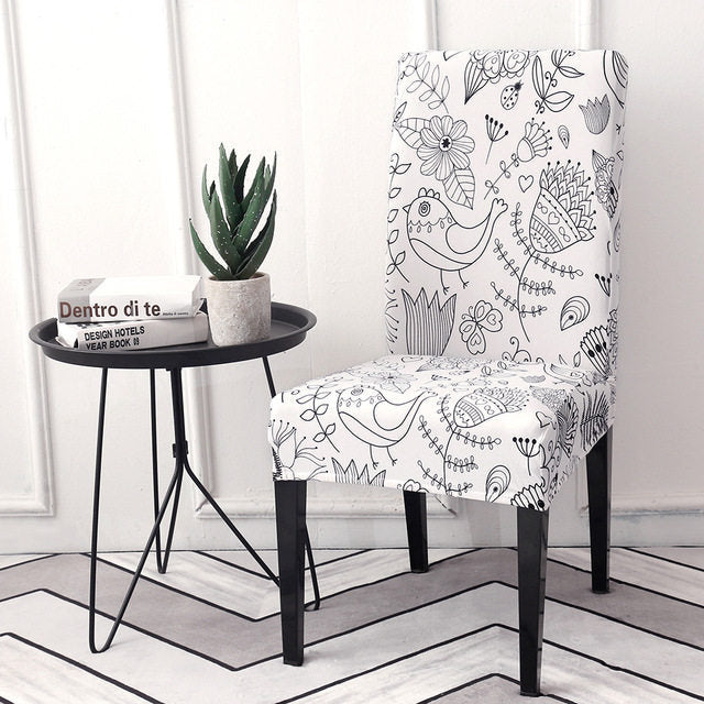 Spandex Elastic Printing Dining Chair Cover