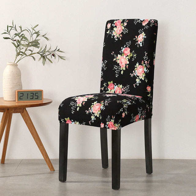 Spandex Elastic Printing Dining Chair Cover