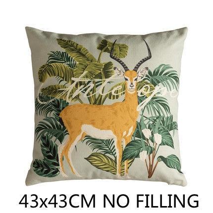 Madagascar, Jungle Animal Cushion Cover in Lush Green