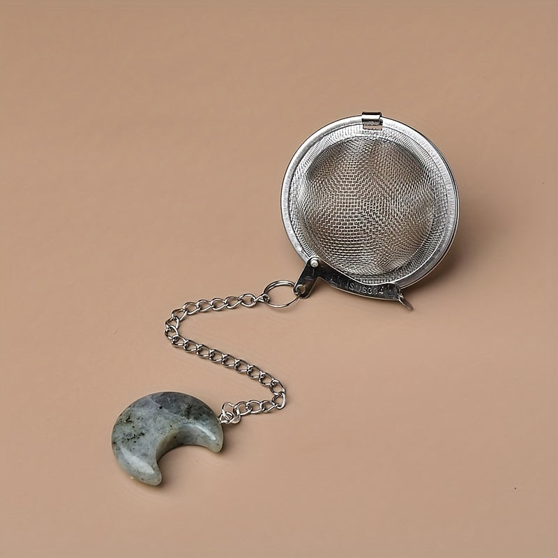 Crystal Moon Tea Infuser, Loose Leaf Tea Steeper, Cute Tea Strainer, Rough Crystal Tea Ball, Raw Stone Tea Steeper, Tea Lover Gift