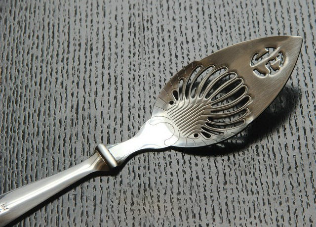 Stainless Steel 304 Fan-shaped Absinthe Spoon Sugar Colander Mesh Ice Tray Bitter Filter Spoon