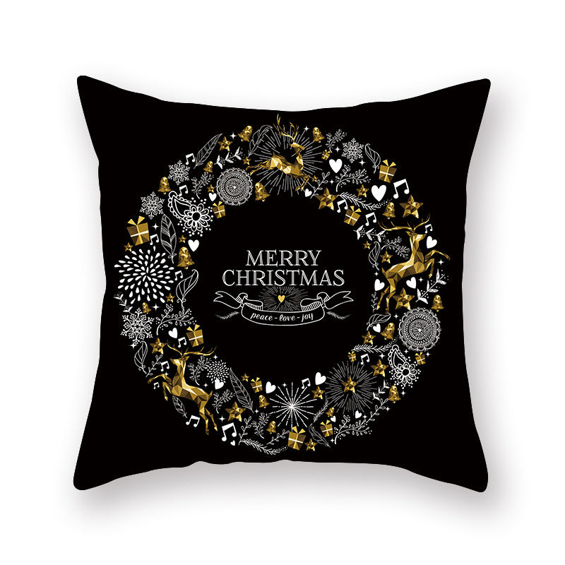 Printed Peach Skin Pillowcase Sofa Office Cushion Cover