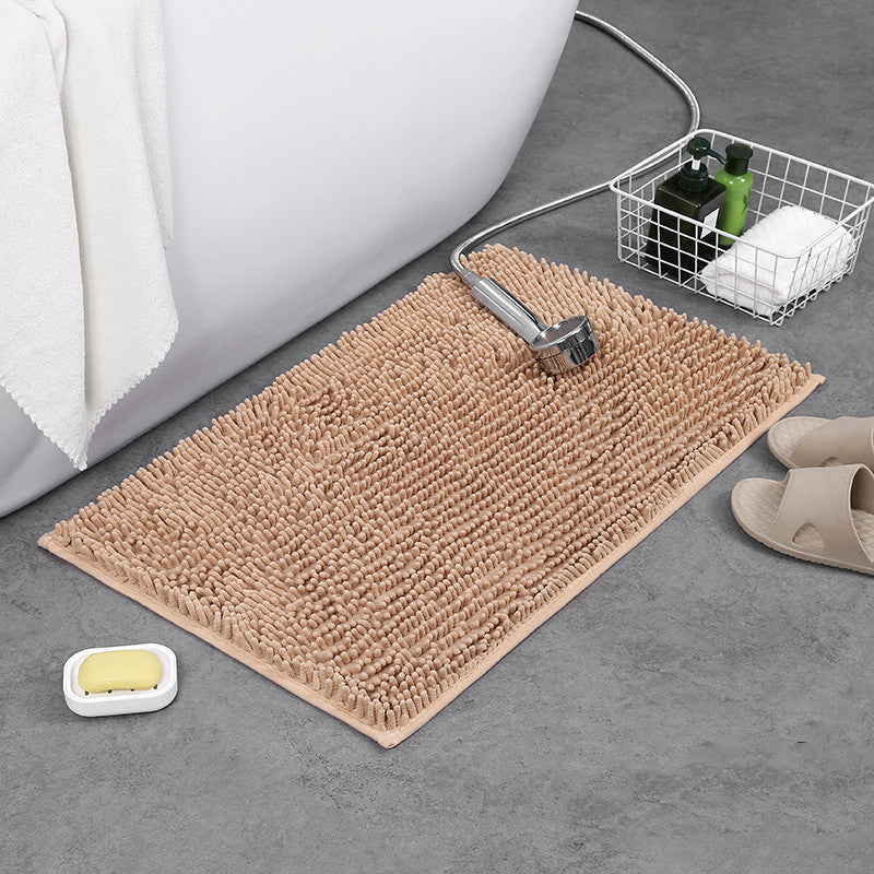 Chenille Pure Color Plush Carpet Floor Mat Bathroom Floor Towel Absorbent Foot Mat