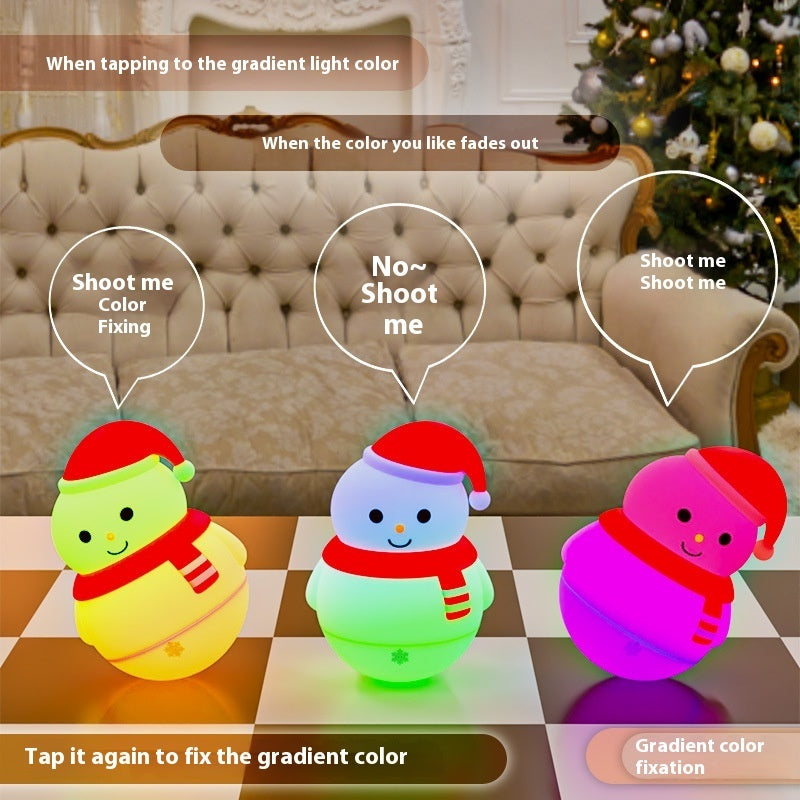 Snowman Silicone Pat Lamp Bedroom Decoration