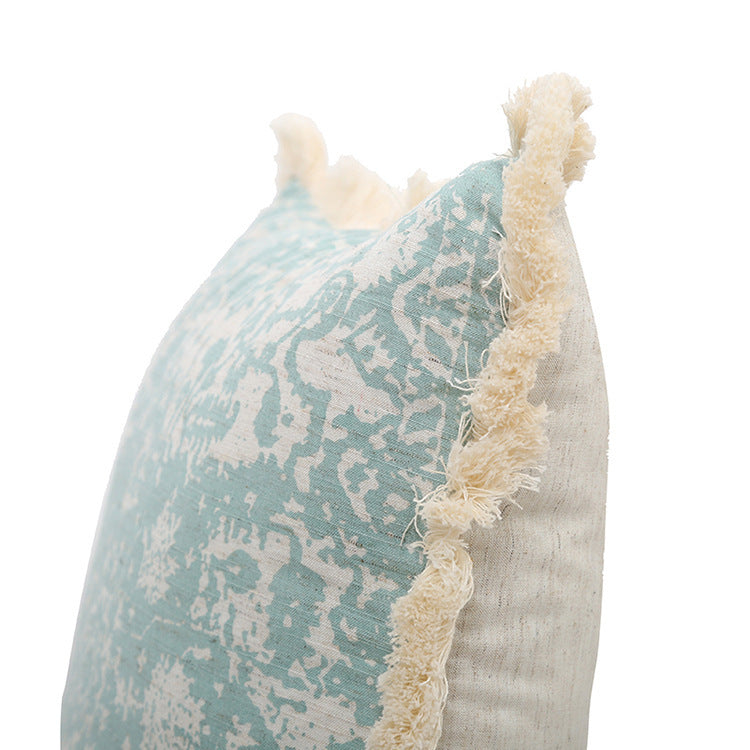 Printed woven tufted pillow cushion cover