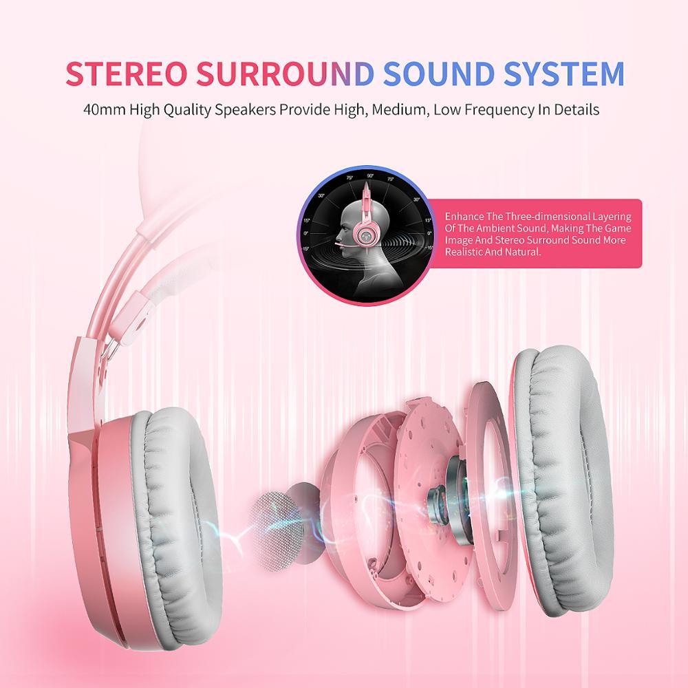 G951s Girl Cat Ear Gaming Headphone 3.5mm Plug Cute Headset For PC One PS4 Phone Pad Girl Kids Gaming Headset