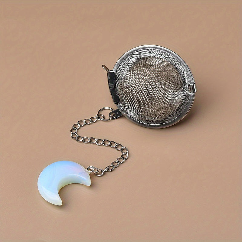 Crystal Moon Tea Infuser, Loose Leaf Tea Steeper, Cute Tea Strainer, Rough Crystal Tea Ball, Raw Stone Tea Steeper, Tea Lover Gift