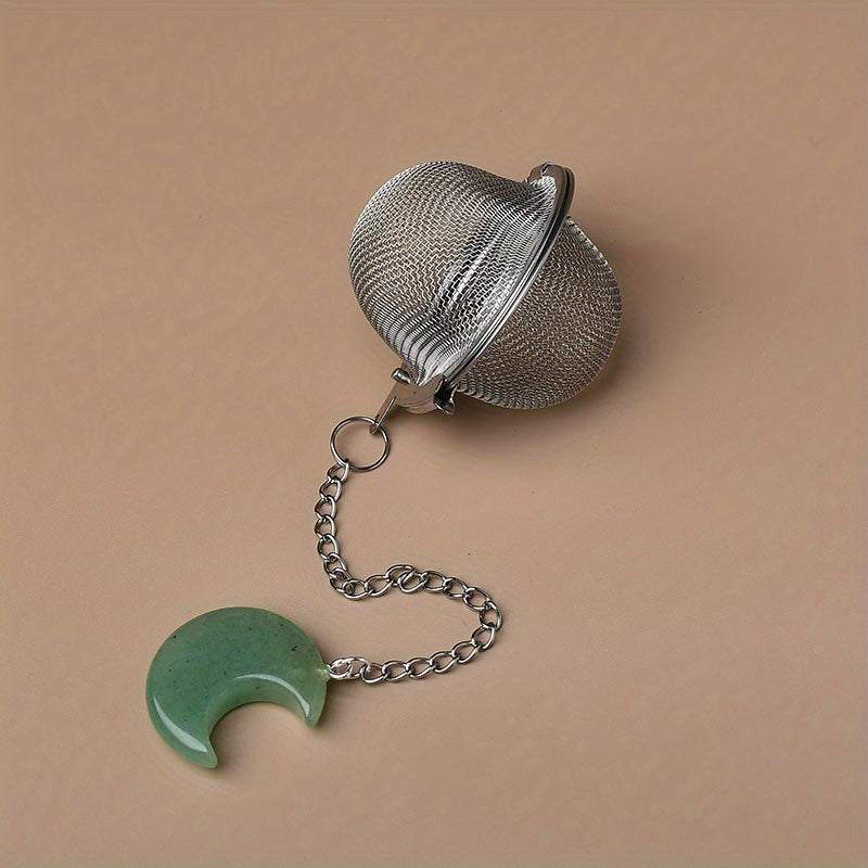 Crystal Moon Tea Infuser, Loose Leaf Tea Steeper, Cute Tea Strainer, Rough Crystal Tea Ball, Raw Stone Tea Steeper, Tea Lover Gift