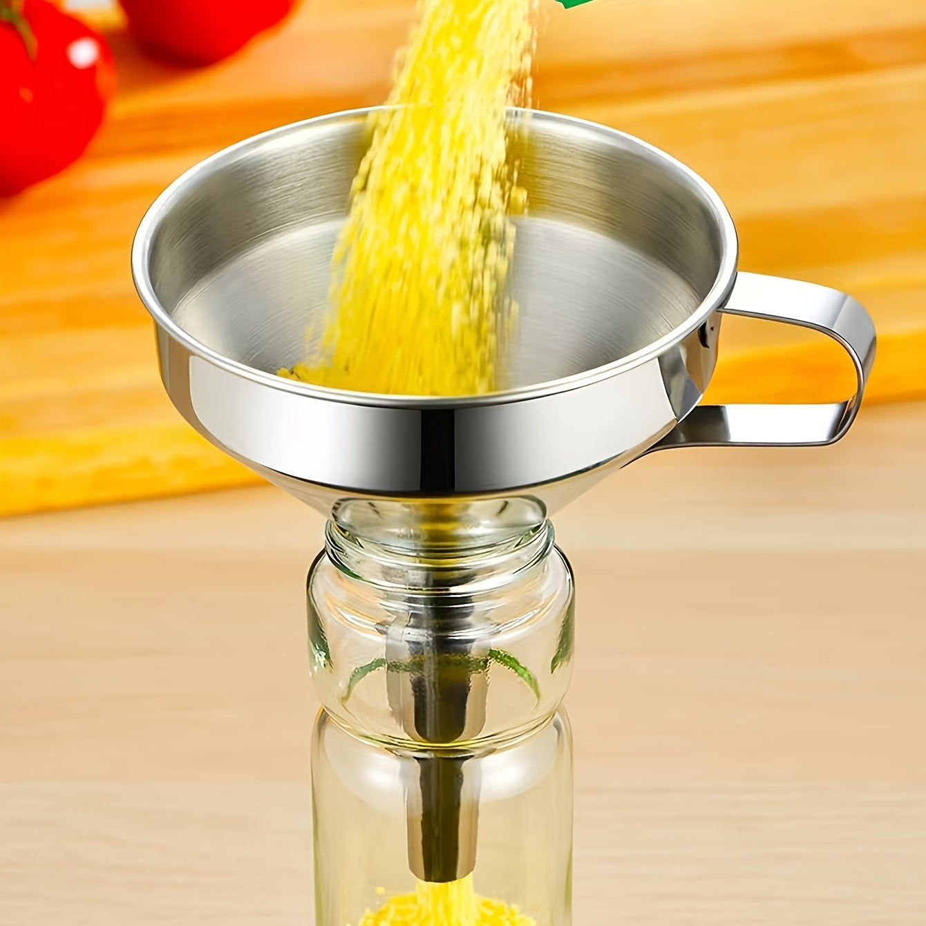 Large 304 Stainless Steel Funnel - Easy Oil Strainer with Filter Screen for Mess-Free Pouring, Leak-Resistant Kitchen Essential for Cooking and Baking - Eid Al-Adha Mubarak Gift Idea