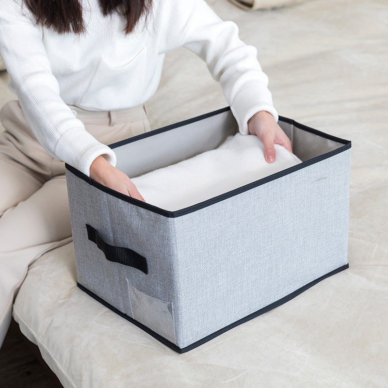 Washable fabric storage box with lid folding debris storage box