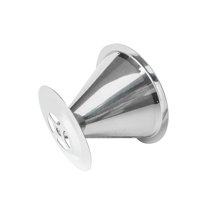 V60 Stainless Steel With Base Filter-free Paper Strainer Coffee Filter