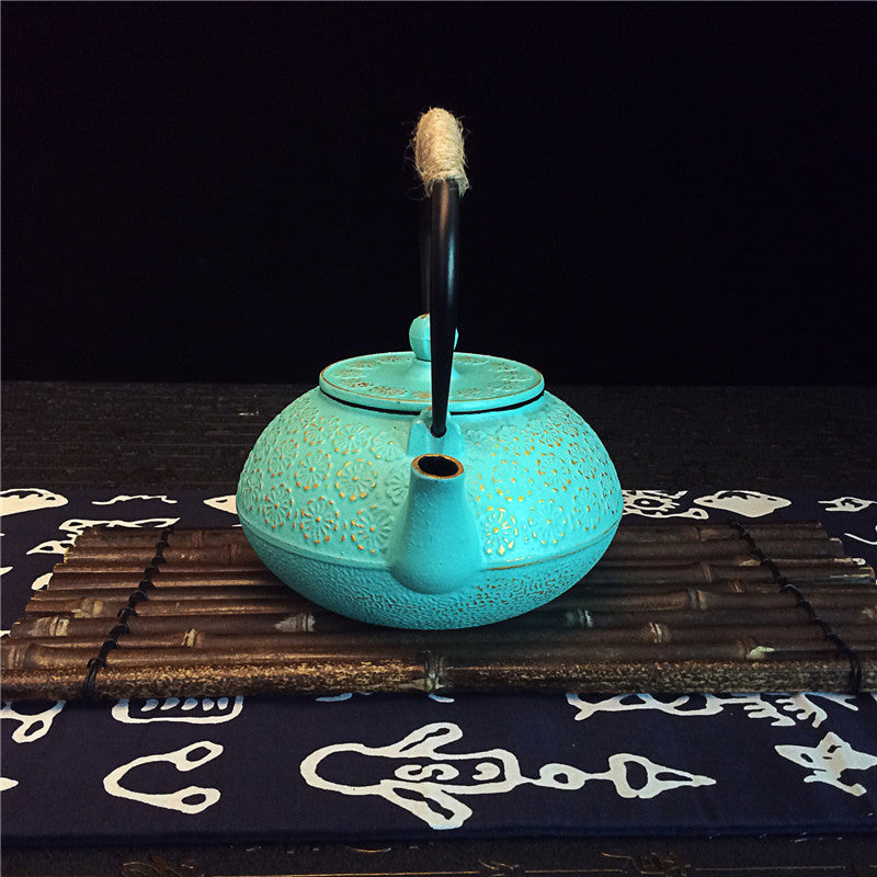 Uncoated Pig Iron Pot Kung Fu Tea Set With Strainer