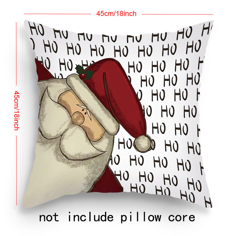 Pillow Cover Cartoon Santa Claus Elk Holiday Decoration Sofa Cushion Cover