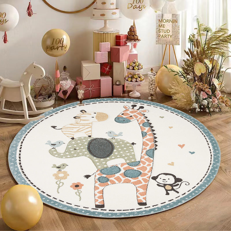 Round Carpet Bedroom Cute Floor Mat Bedside Climbing Pad Thickened