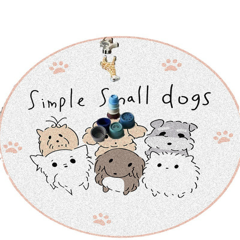 Round Carpet Bedroom Cute Floor Mat Bedside Climbing Pad Thickened