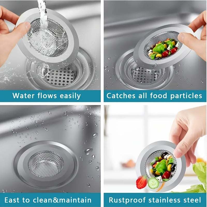 Buy 1 Get 1 Free, total of 2 pcs Large Wide Rim Stainless Steel Kitchen Sink Strainer - 4.5" Diameter Food Catcher for Most Sink Drains, Steel Sink Filter, Kitchen Sink Basket Strainer, Effective Drain Protector and Clog Prev