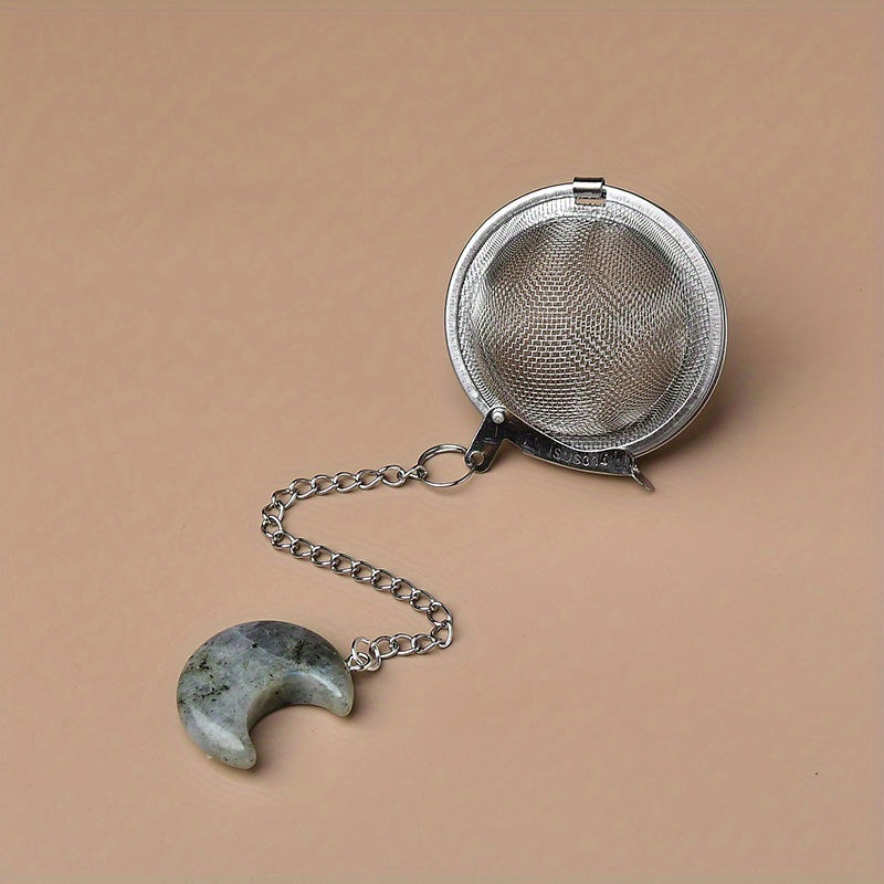 Crystal Moon Tea Infuser, Loose Leaf Tea Steeper, Cute Tea Strainer, Rough Crystal Tea Ball, Raw Stone Tea Steeper, Tea Lover Gift