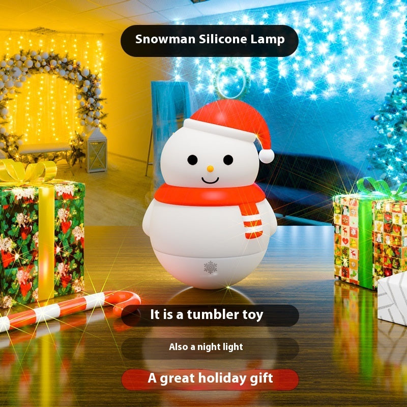 Snowman Silicone Pat Lamp Bedroom Decoration