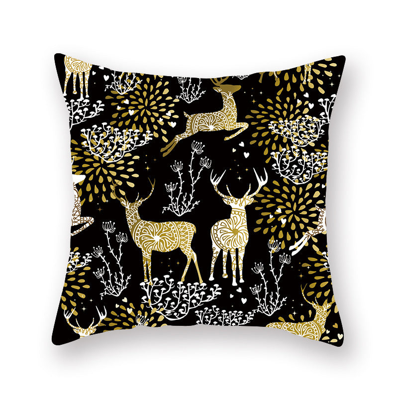 Printed Peach Skin Pillowcase Sofa Office Cushion Cover