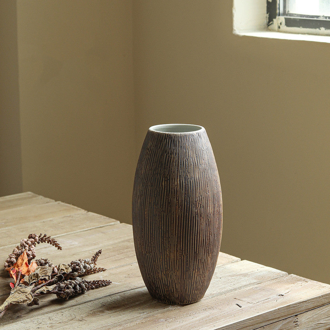 Vase Ceramic Vintage Stoneware Living Room Home