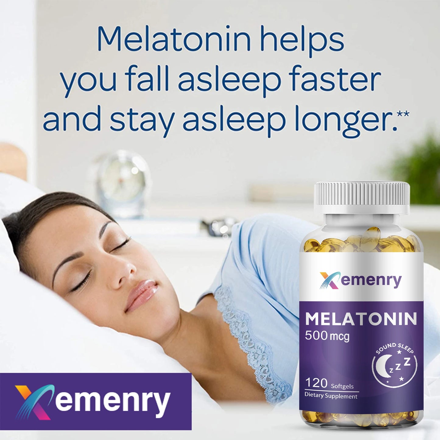 Melatonin - Improve Sleep Quality, Relieve Anxiety, Stress, and Help Deep Sleep - 120 Capsules