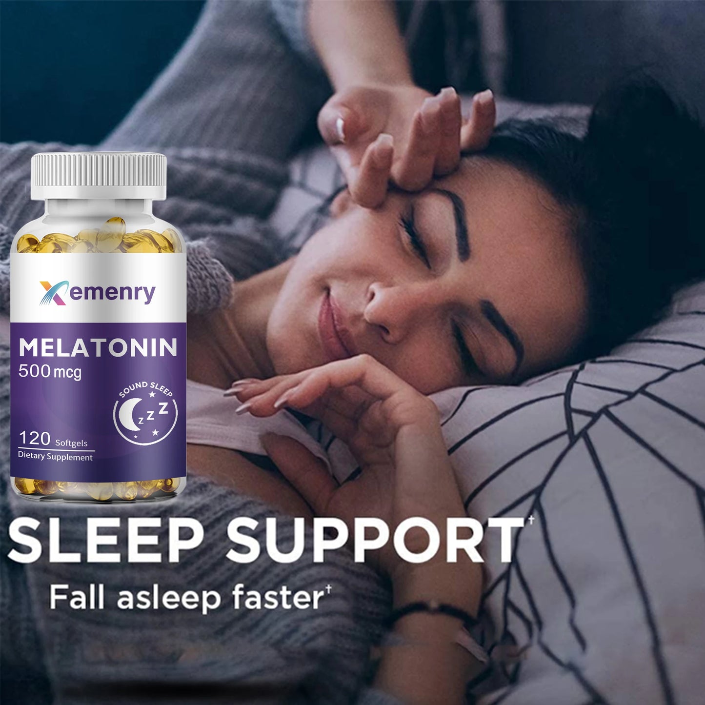 Melatonin - Improve Sleep Quality, Relieve Anxiety, Stress, and Help Deep Sleep - 120 Capsules