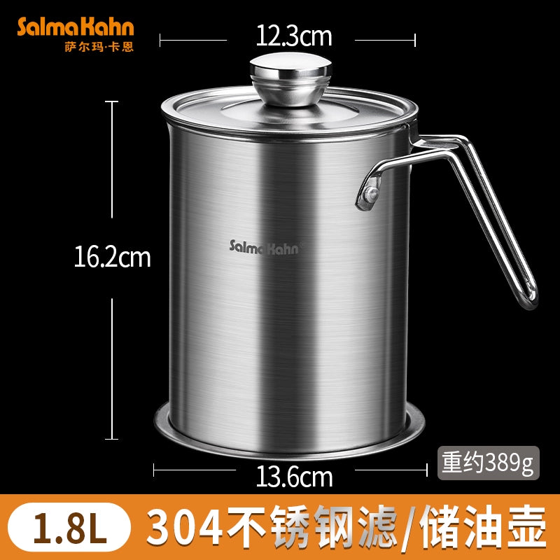 German 304 Stainless Steel Oiler For Home Kitchen Oil Strainer Jug Handy Gadget Oil Residue Strainer Oil Separator Oil Leakage Net Pot