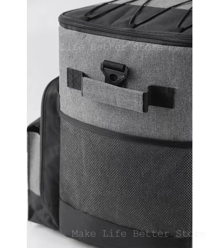 Ice Box Outdoor Thermal Cooler Box with Trolley Wheels Camping Portable Cooler Box Warm Box Refrigerator Box