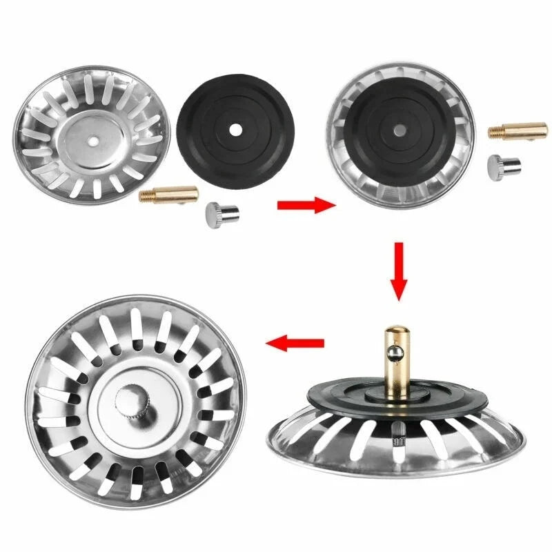 2/1Pcs Bathroom Sink Strainer Stainless Steel Pool Bathtub Drain Hair Catcher Stopper Waste Sink Filter Plug Kitchen Accessories