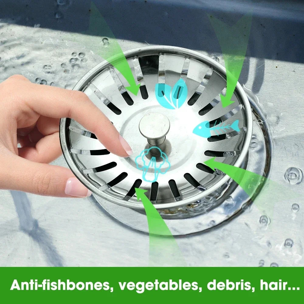 2/1Pcs Bathroom Sink Strainer Stainless Steel Pool Bathtub Drain Hair Catcher Stopper Waste Sink Filter Plug Kitchen Accessories
