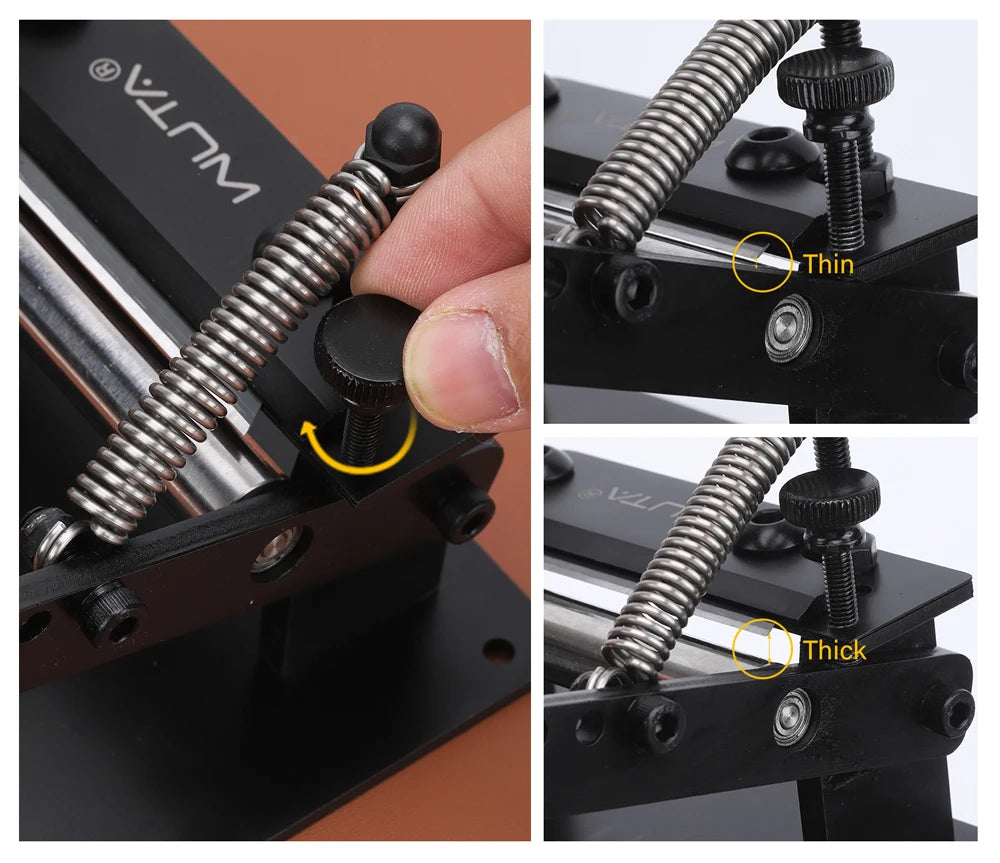 WUTA Manual Leather Skiving Machine Strip Belt Thinning Skiver Splitter Cowhide Leather Peeling Machine DIY Strap Cutting Tools