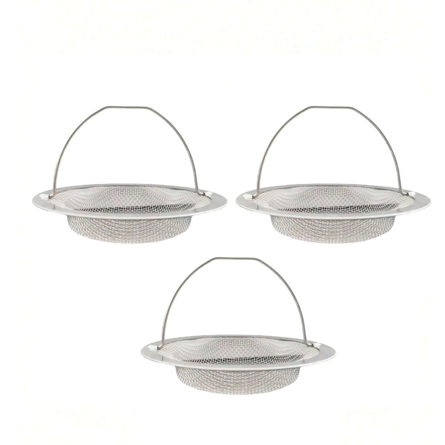 1/2/3Pcs Kitchen Sink Strainer With Handle Stainless Steel Mesh Filter Drain Stopper Food Residue Hair Catcher Prevents Clogs