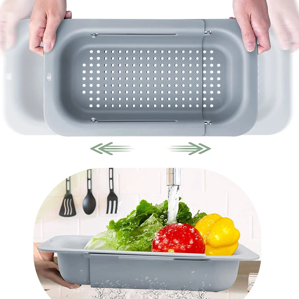 Home Colander Over the Sink Colander for Kitchen Sink Over the Sink Strainer Basket Vegetables Fruits Pasta Collapsible Colander