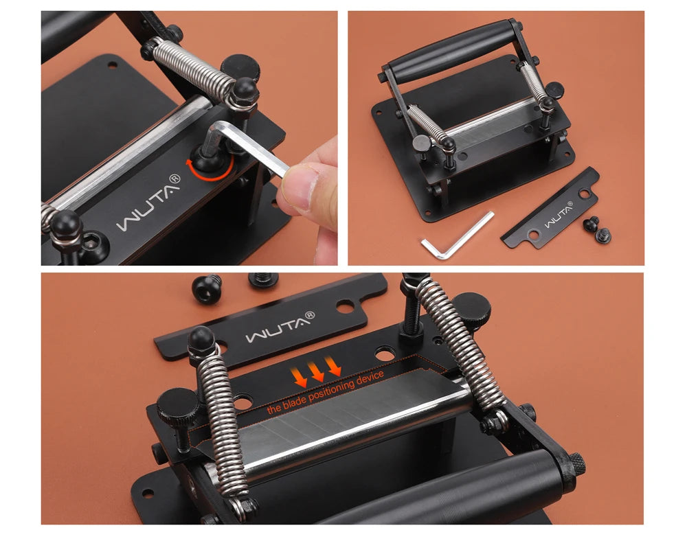 WUTA Manual Leather Skiving Machine Strip Belt Thinning Skiver Splitter Cowhide Leather Peeling Machine DIY Strap Cutting Tools