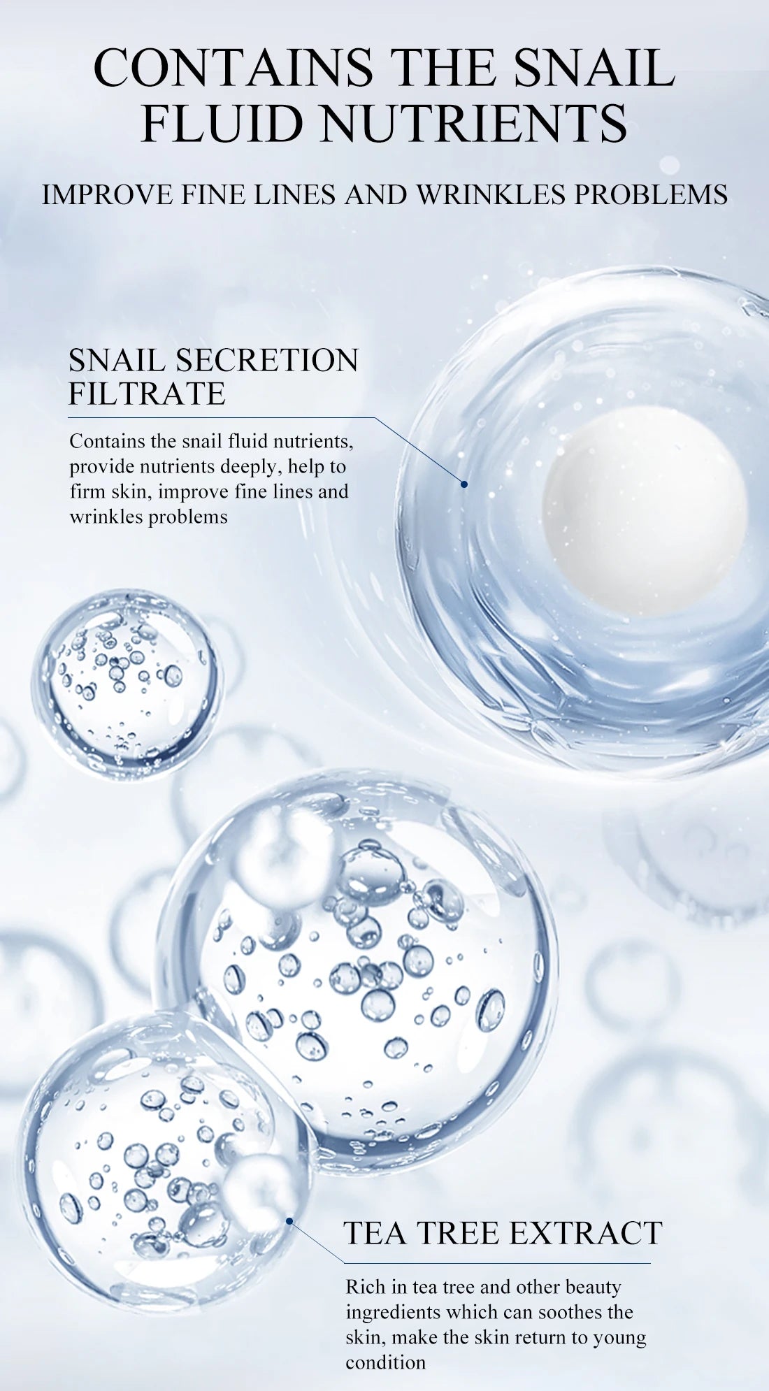 Snail Face Cream Collagen Anti-Wrinkle Whitening Facial Cream Hyaluronic Acid Moisturizing Anti-aging Nourishing Serum Skin Care