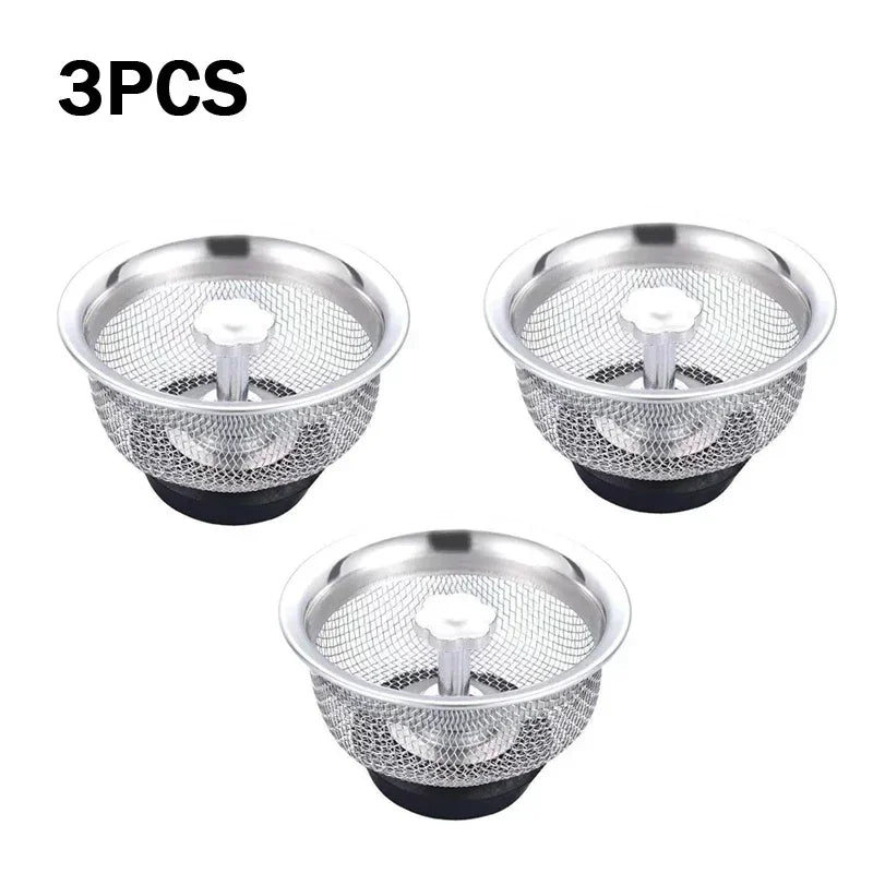 Handle Strainer Plug Stainless Steel Strainer Kitchen Sink Anti Clog Food Debris Catcher Easy To Clean Durable Home Essentials