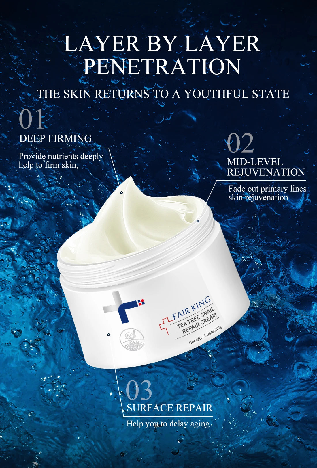 Snail Face Cream Collagen Anti-Wrinkle Whitening Facial Cream Hyaluronic Acid Moisturizing Anti-aging Nourishing Serum Skin Care