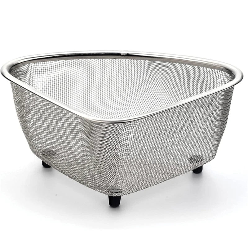 1 Piece Stainless Steel Sink Strainer Basket for Sink Colander In-Sink Mesh Colander Strainer Basket Triangle Sink Drainer YY133