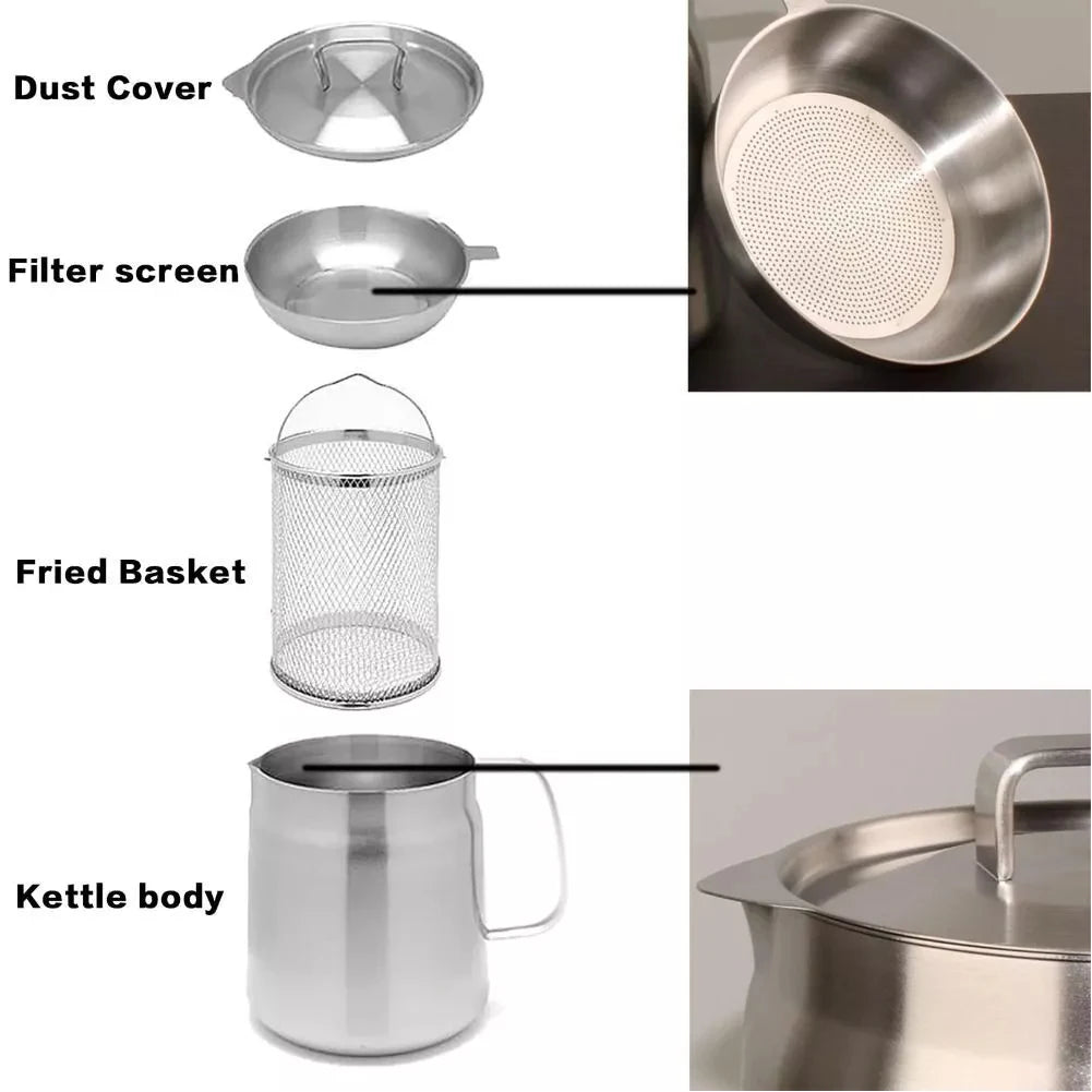 Features Oil Filter Pot Storage Container Oil Filter Pot Storage Container Rust Proof And Premium Mesh Stainless Steel