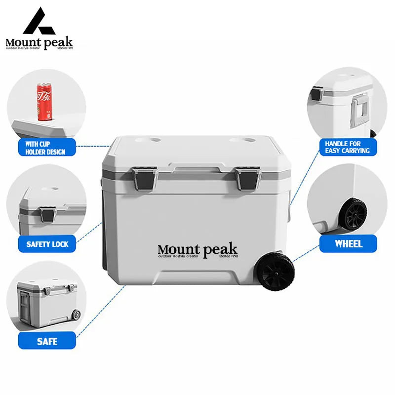 Mount Peak Camping Refrigerator Insulated Box 45L Large Capacity Portable Food BBQ Refrigerator Outdoor