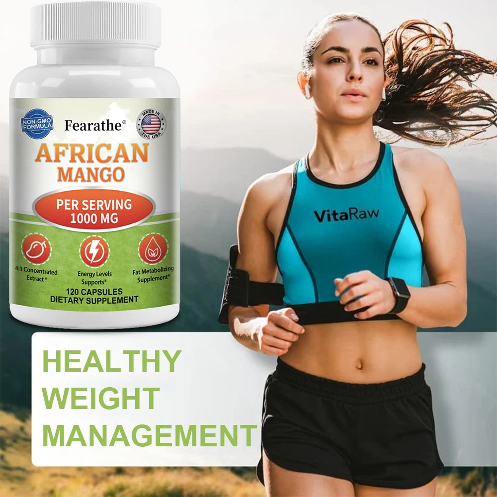 African Mango Extract Cleanse 120 Capsules - 4:1 Concentrated Extract - Fat Burner, Appetite Control Supplement, Detox Capsules