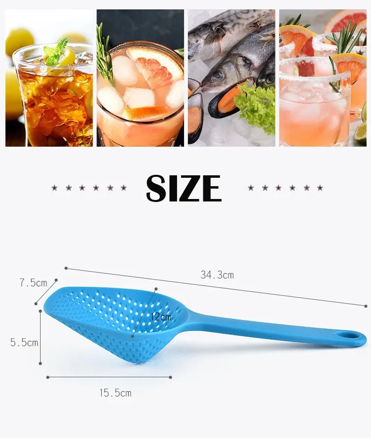 Vegetable Strainer Cooking Shovels Vegetable French Fries Strainer Scoop Nylon Spoon Large Colander Soup Filter Kitchen Tools