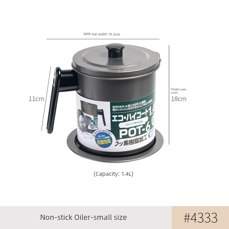 304 Stainless Steel Oil Draining Pot For Home Fried Oil Drain Oil Filter Oil Residue Belt Strainer Food Grade Lard Storage Tank