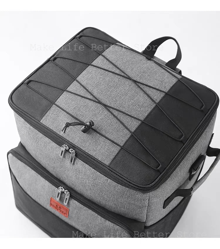 Ice Box Outdoor Thermal Cooler Box with Trolley Wheels Camping Portable Cooler Box Warm Box Refrigerator Box